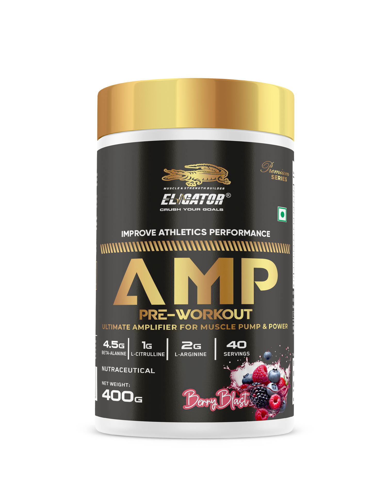Eligator Nutrition Premium Series AMP Pre Workout 40 Servings