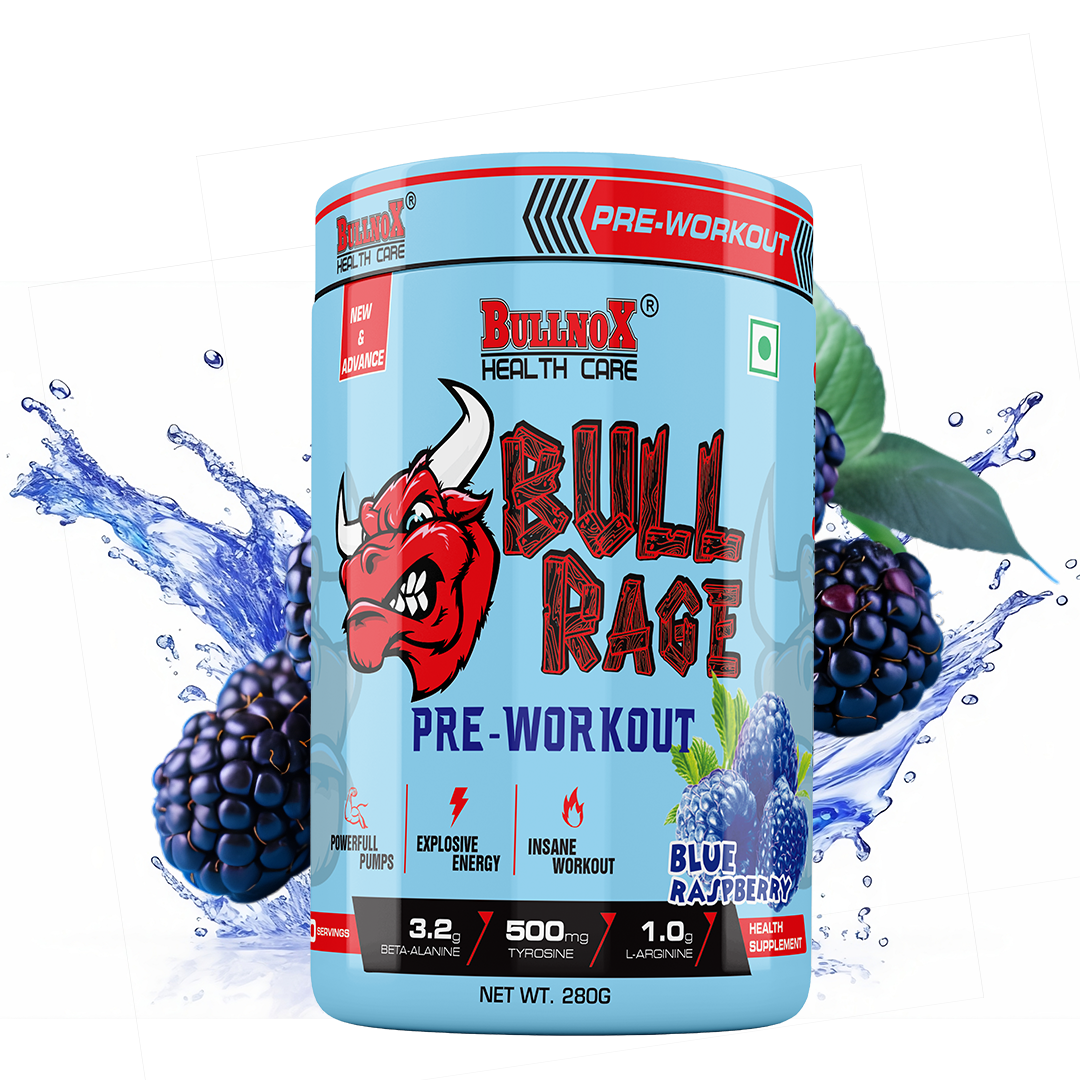 BULLNOX BULL RAGE PRE WORKOUT BLUE RESPBERRY