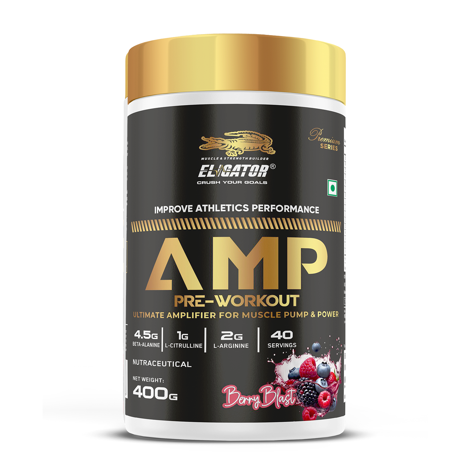 Eligator Nutrition Premium Series AMP Pre Workout 40 Servings