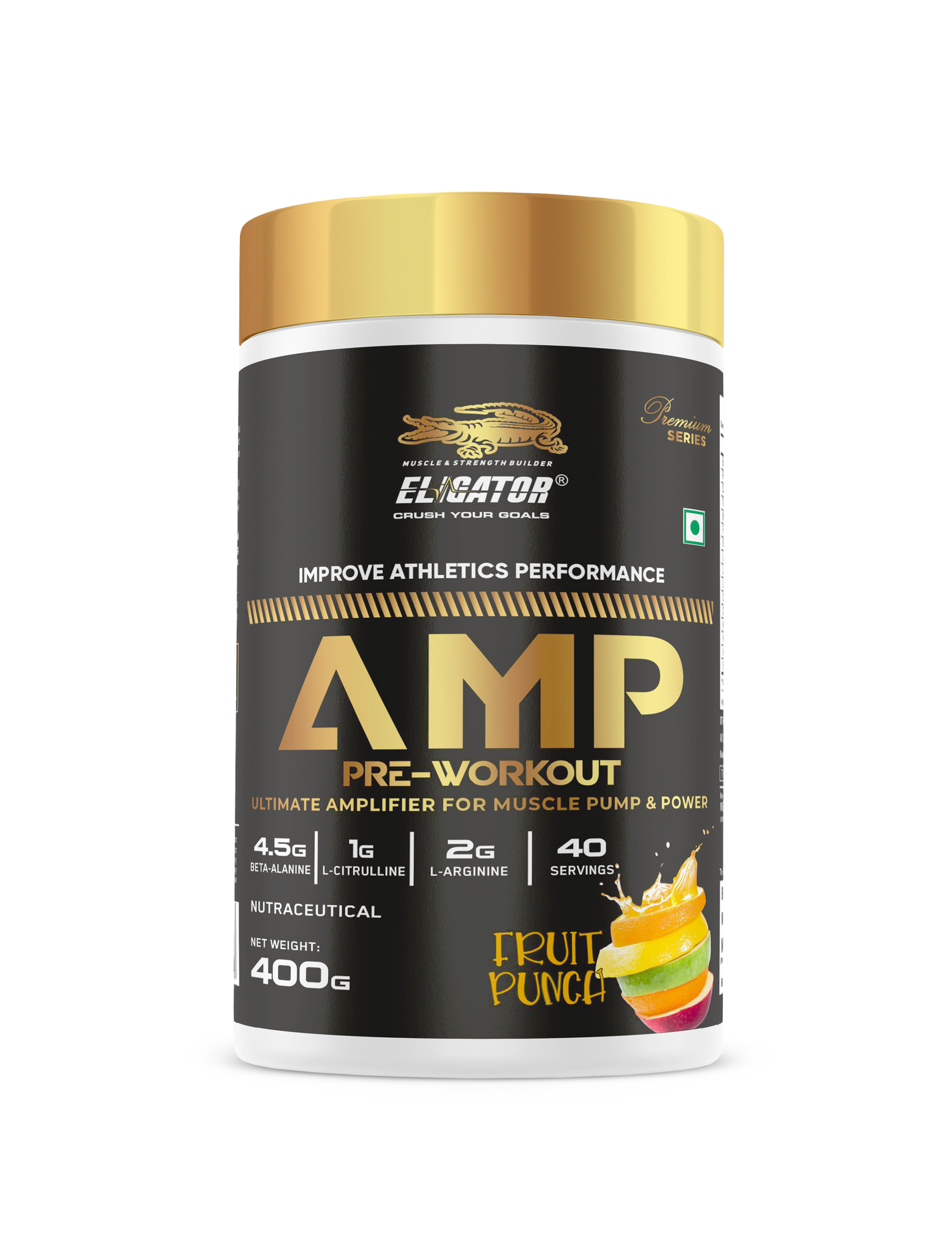 Eligator Nutrition Premium Series AMP Pre Workout 40 Servings