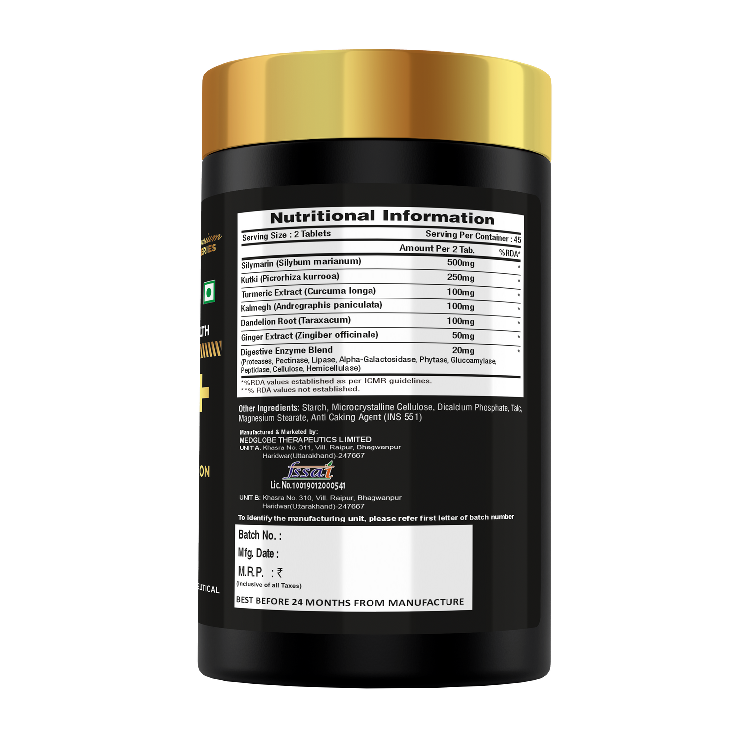 Eligator Nutrition Premium Series Liver + Enzyme 90 Tablets