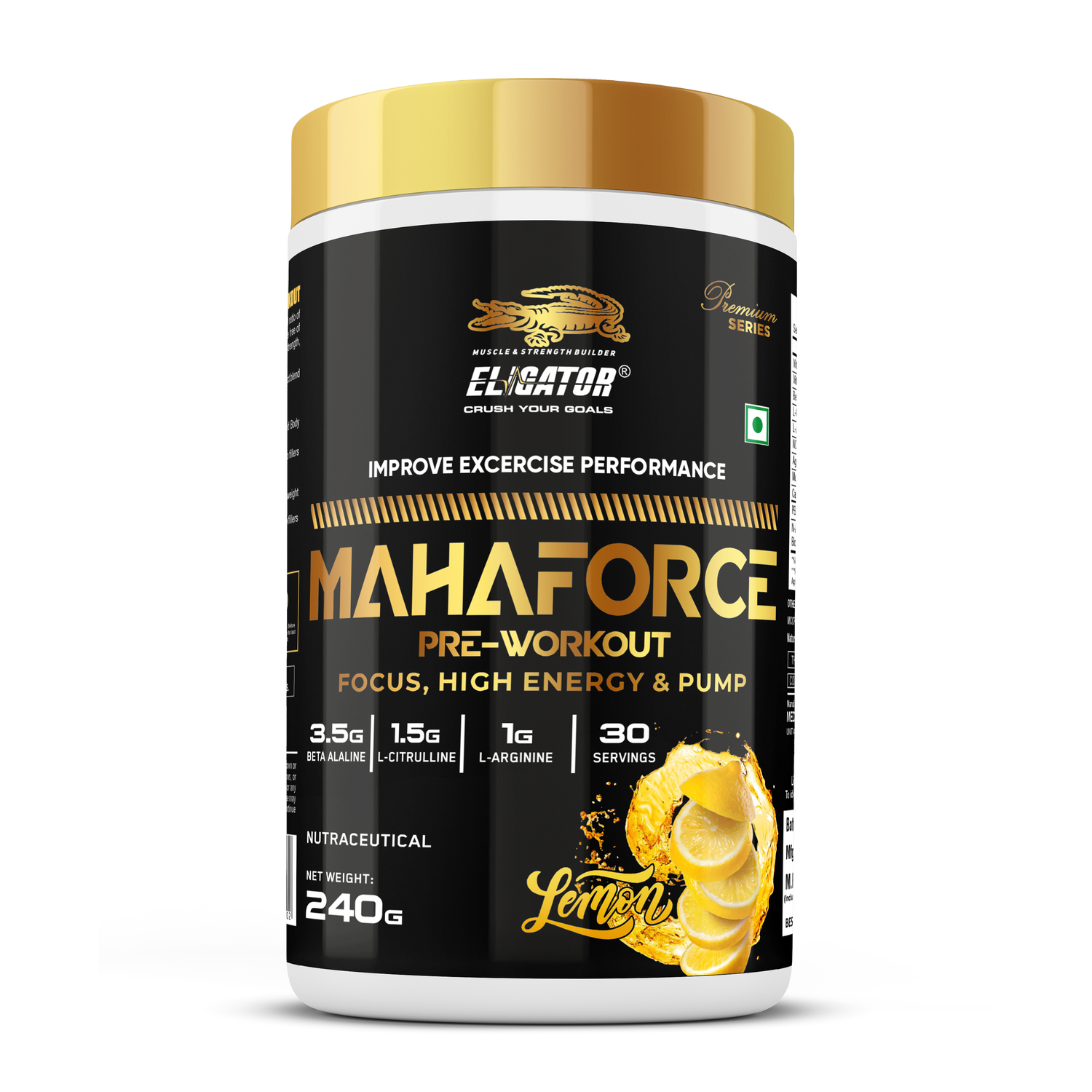 Eligator Nutrition Premium Series Mahaforce Pre Workout 30 Serving