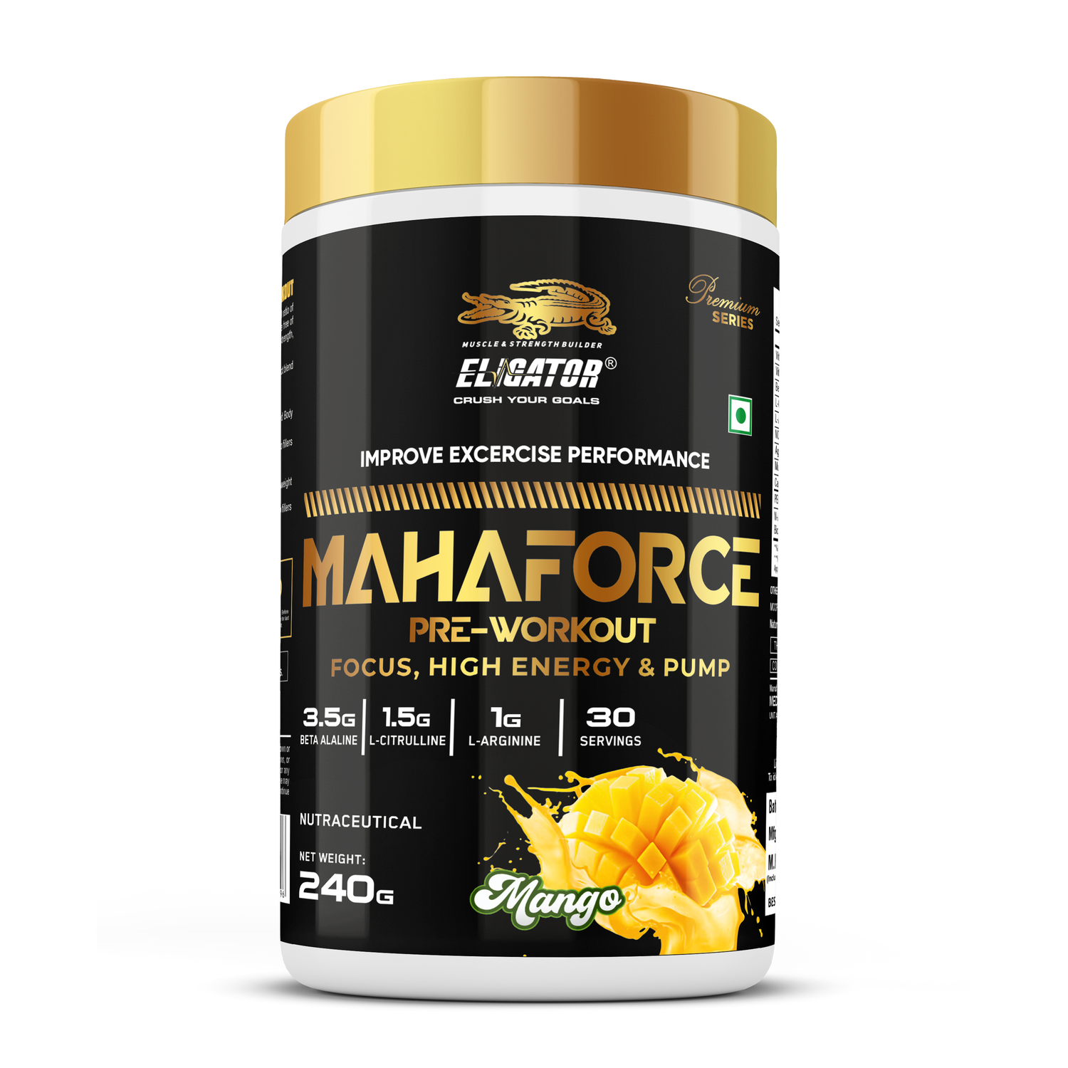 Eligator Nutrition Premium Series Mahaforce Pre Workout 30 Serving