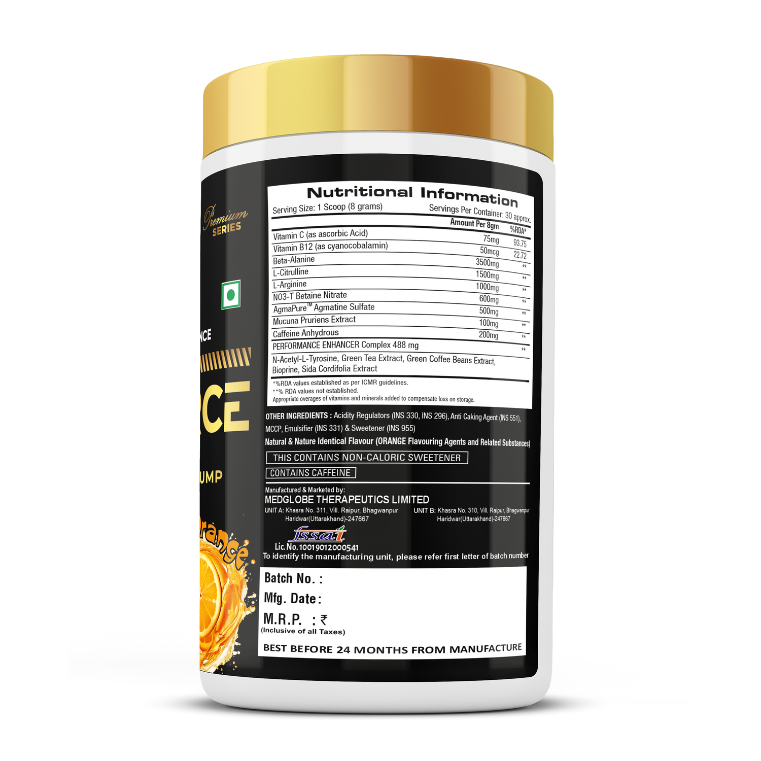 Eligator Nutrition Premium Series Mahaforce Pre Workout 30 Serving