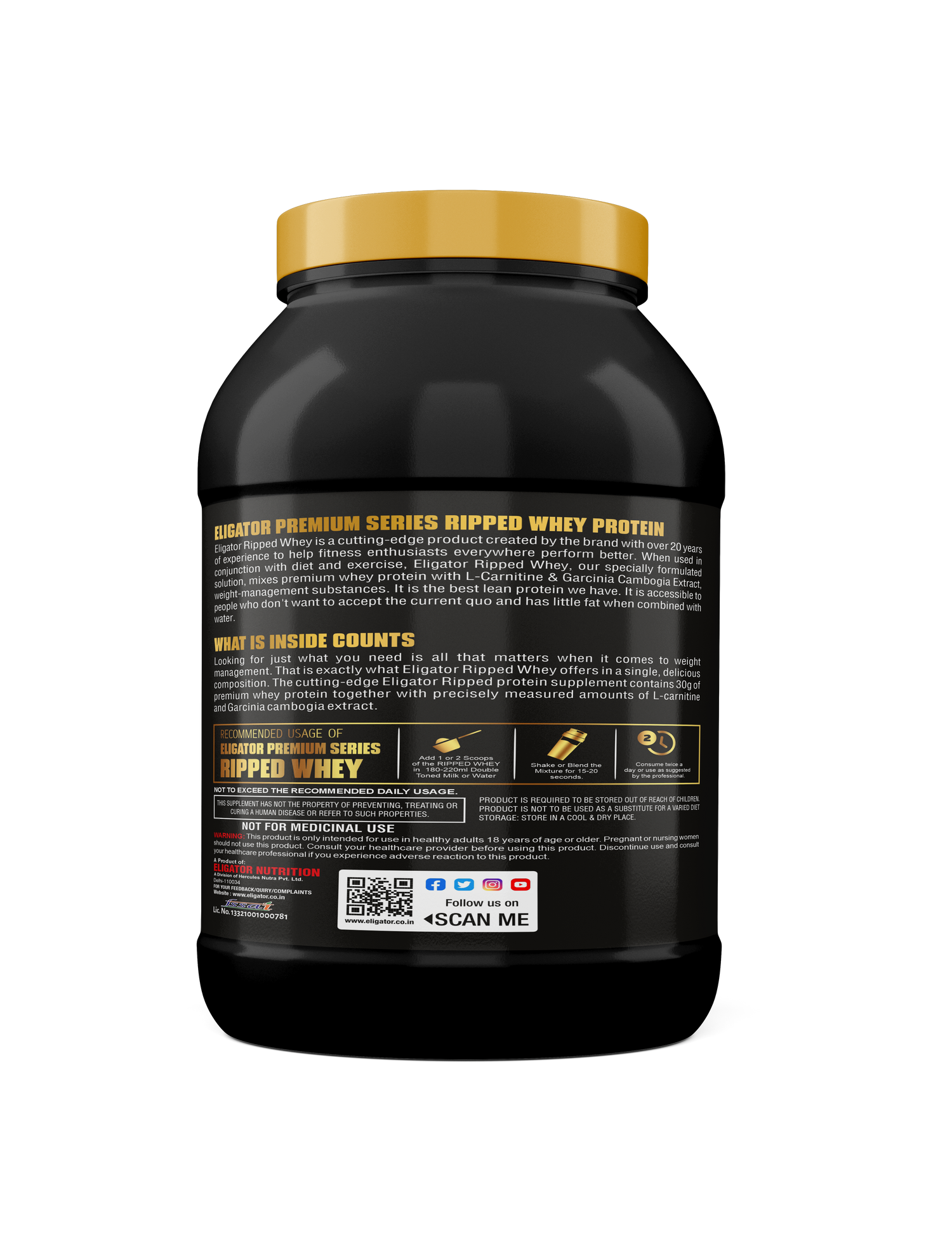 Eligator Nutrition Premium Series Ripped Whey 2 Kg