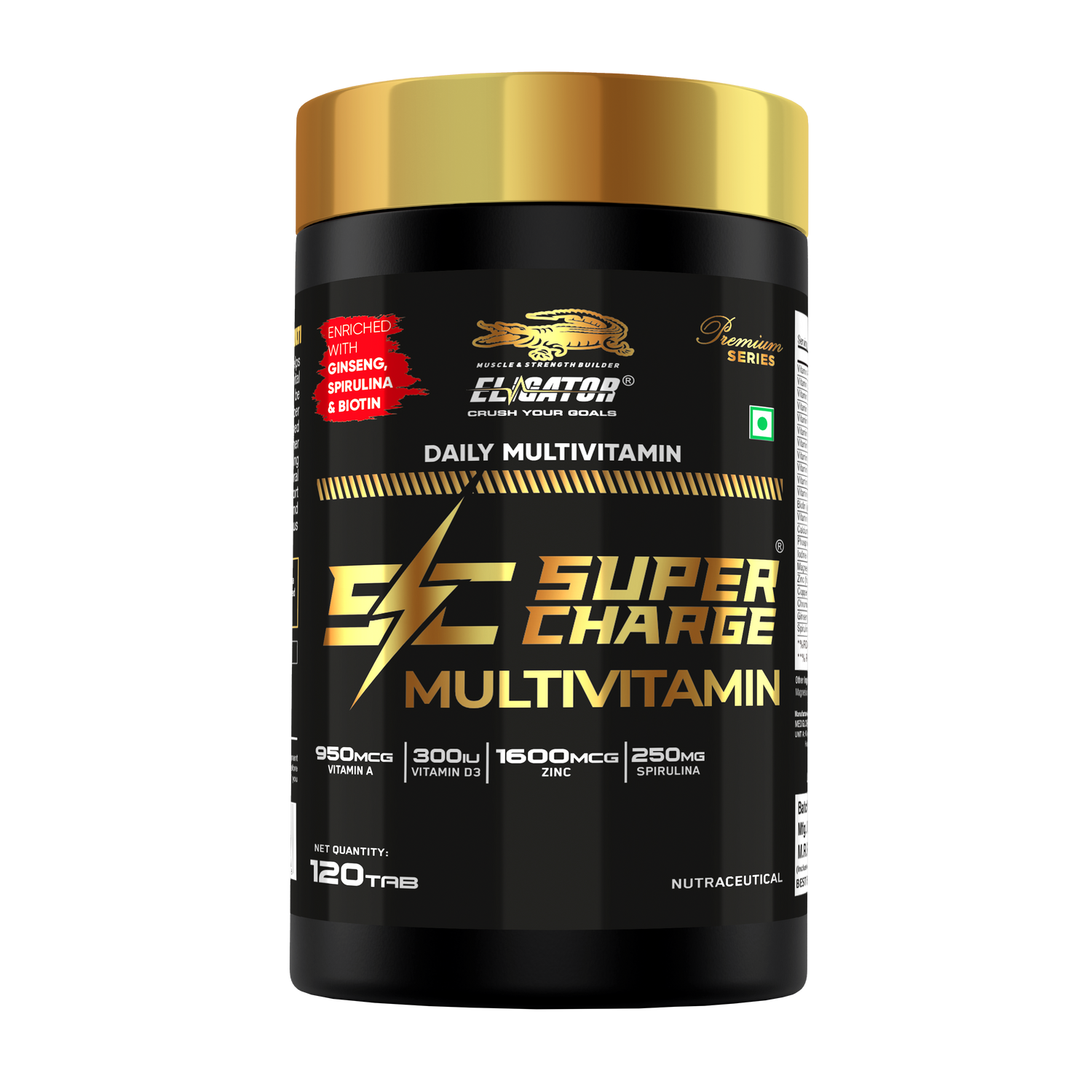 Eligator Nutrition Premium Series Super Charge Multivitamin 120 Tablets