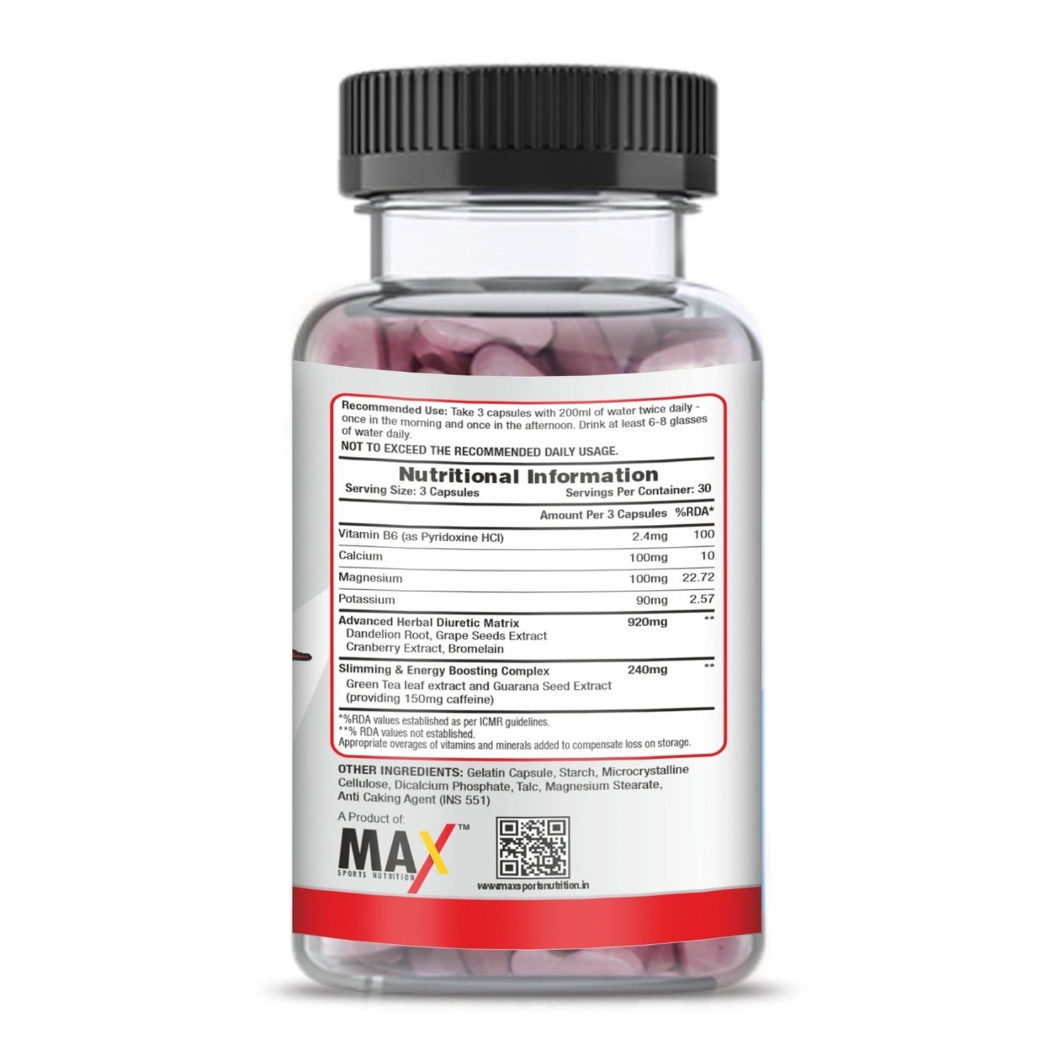 Max Sports Killer Water Out 90 Capsules