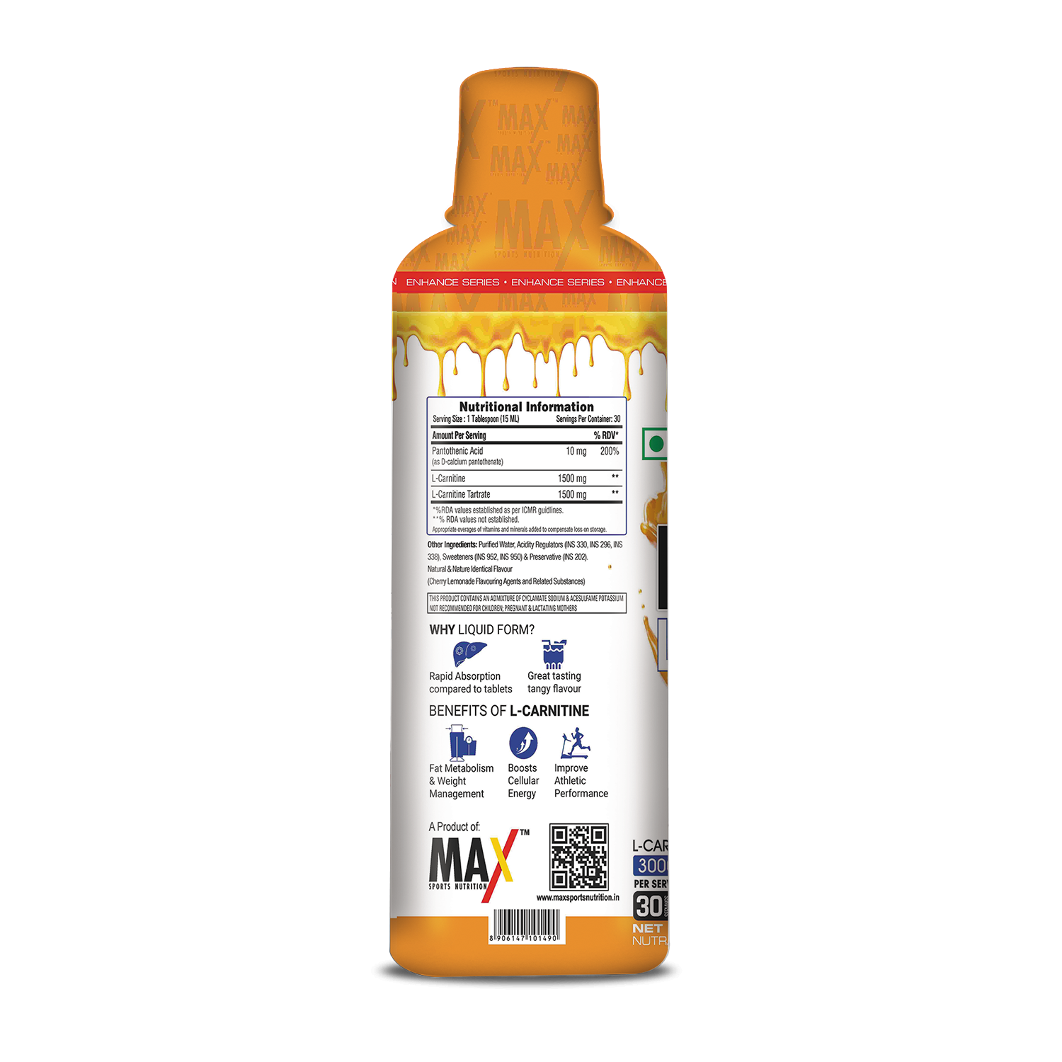 Max Sports L-Carnitine Liquid 3000 Mg