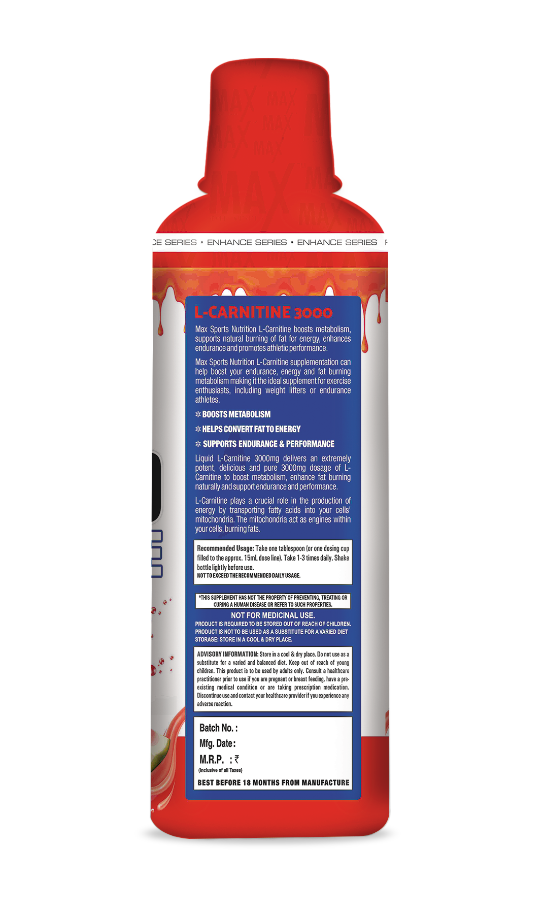 MAX SPORTS NUTRITION L-CARNITINE LIQUID L1