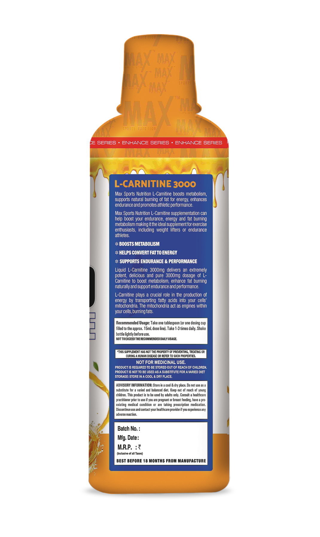 MAX SPORTS NUTRITION L-CARNITINE LIQUID R