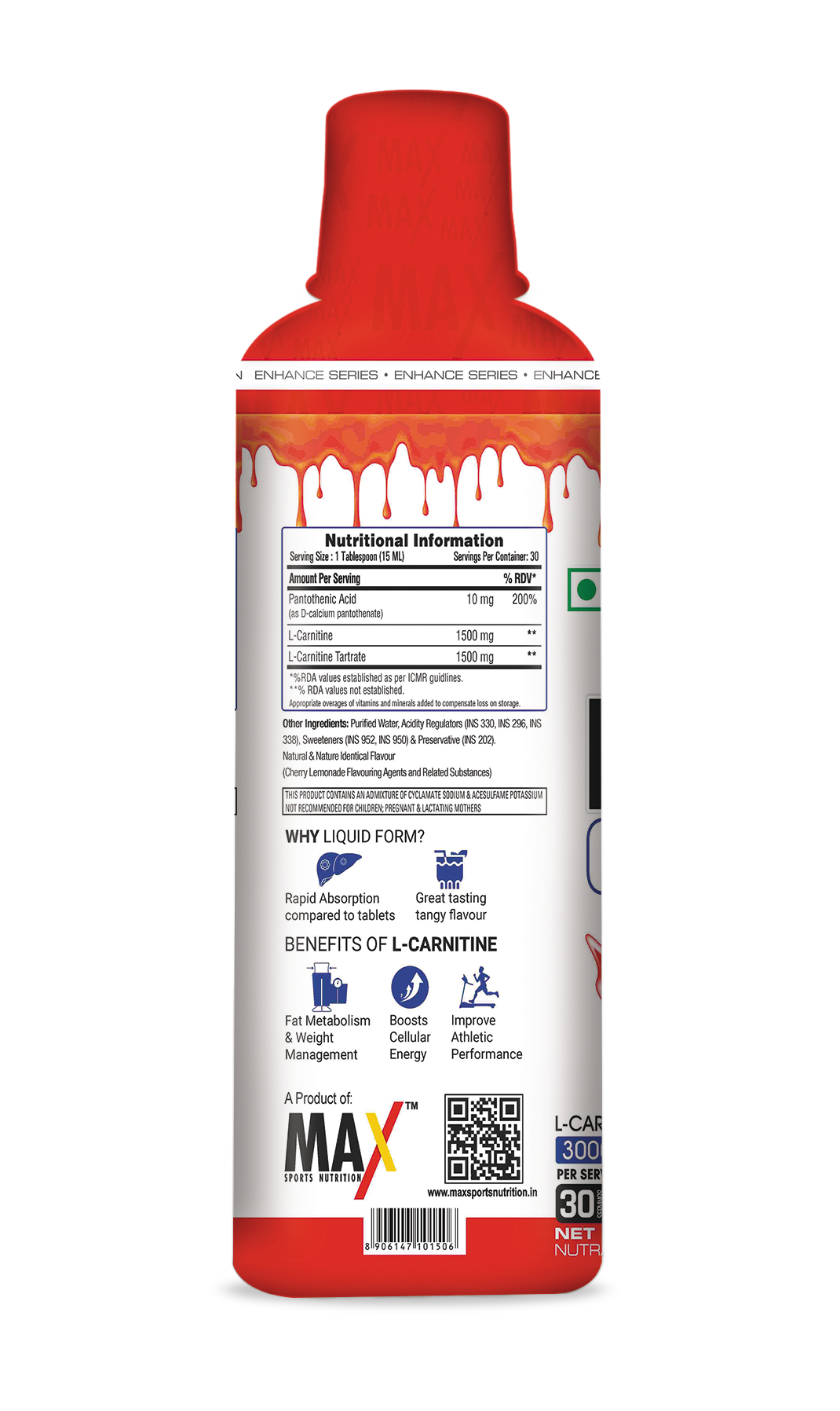 MAX SPORTS NUTRITION L-CARNITINE LIQUID R1