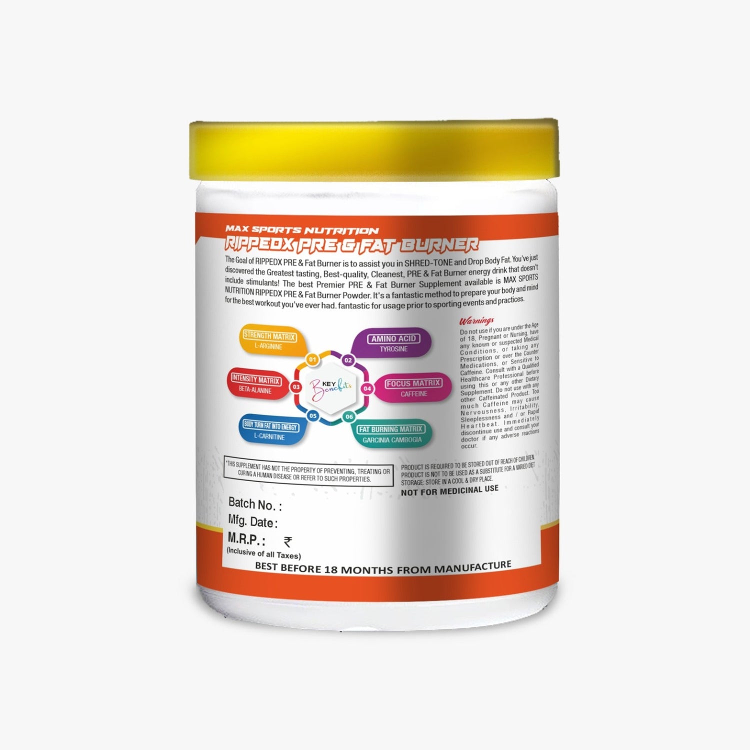 Max Sports Ripped X Pre Workout & Fat Burner