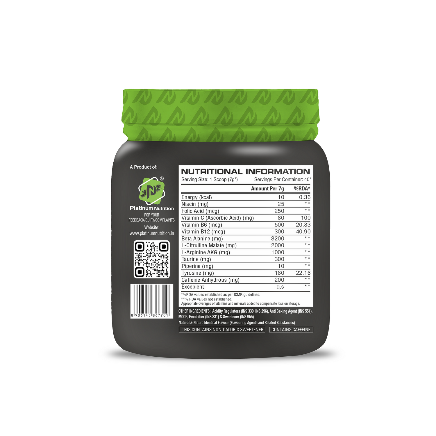 Platinum Nutrition Insence Pump Pre-Workout 40 Servings