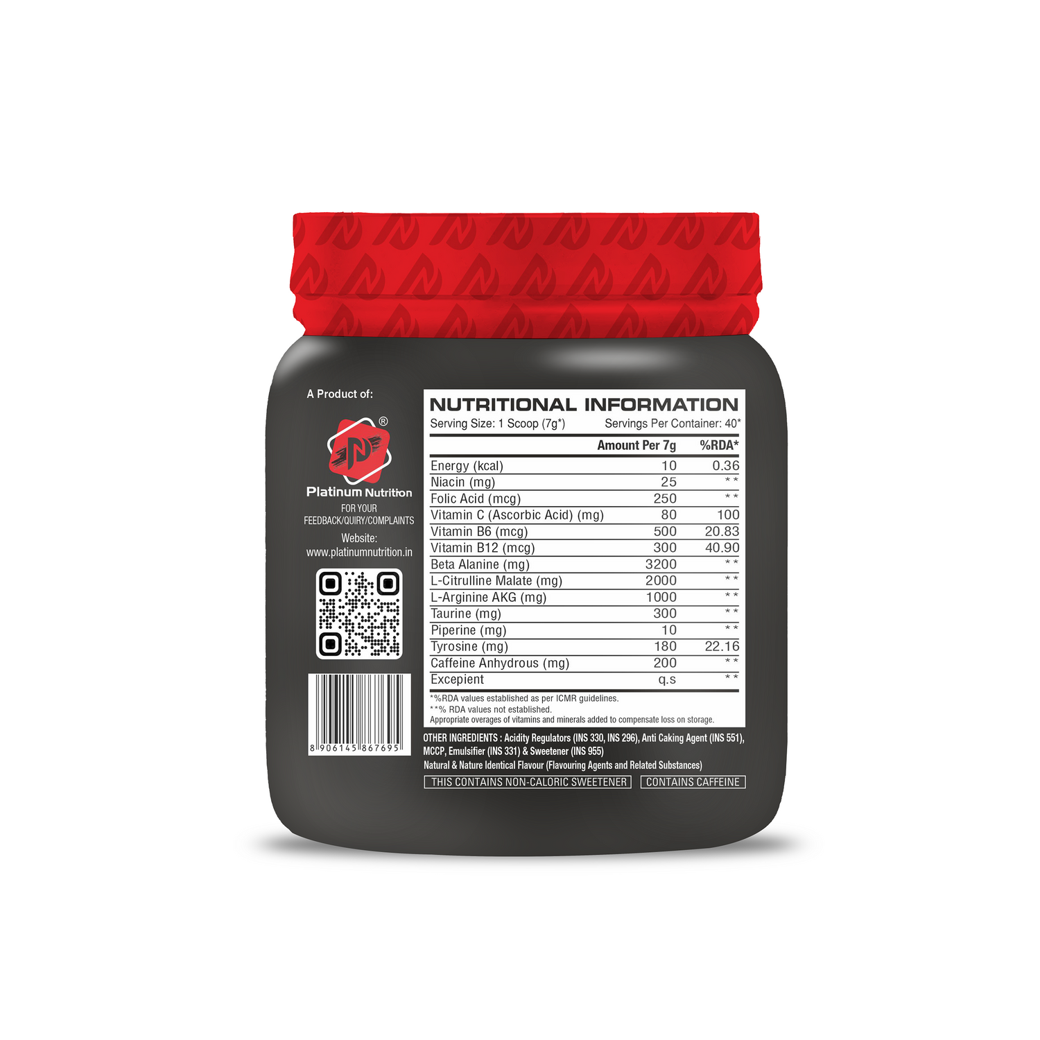 Platinum Nutrition Insence Pump Pre-Workout 40 Servings