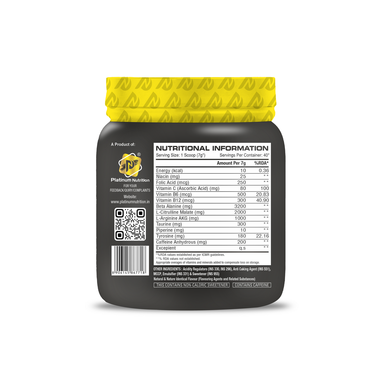 Platinum Nutrition Insence Pump Pre-Workout 40 Servings