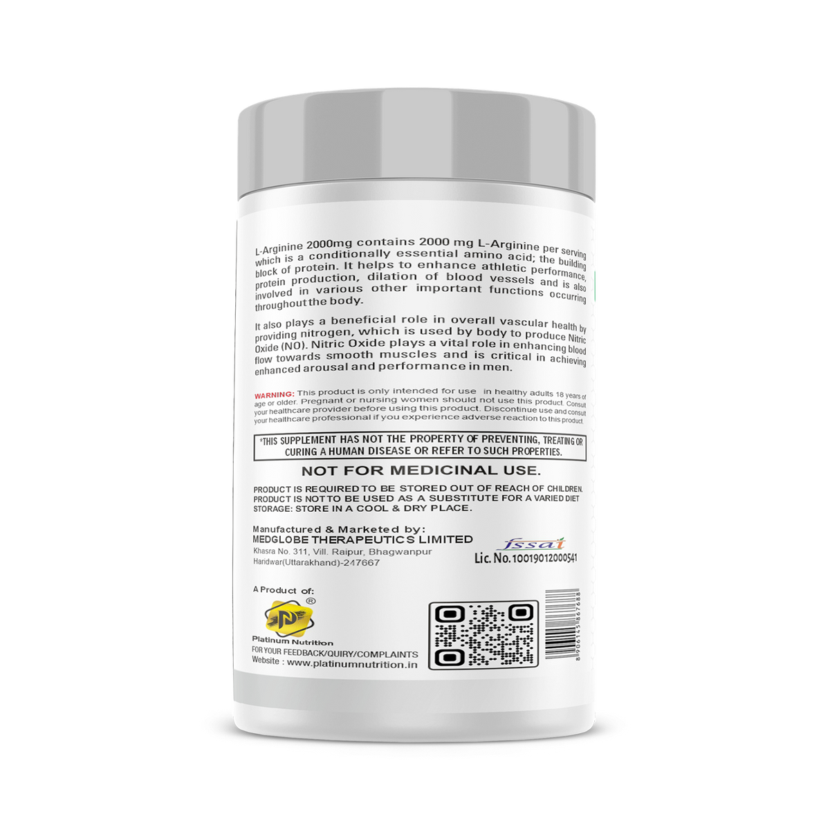 Platinum Nutrition L-Arginine 2000 Mg 90 Tablets