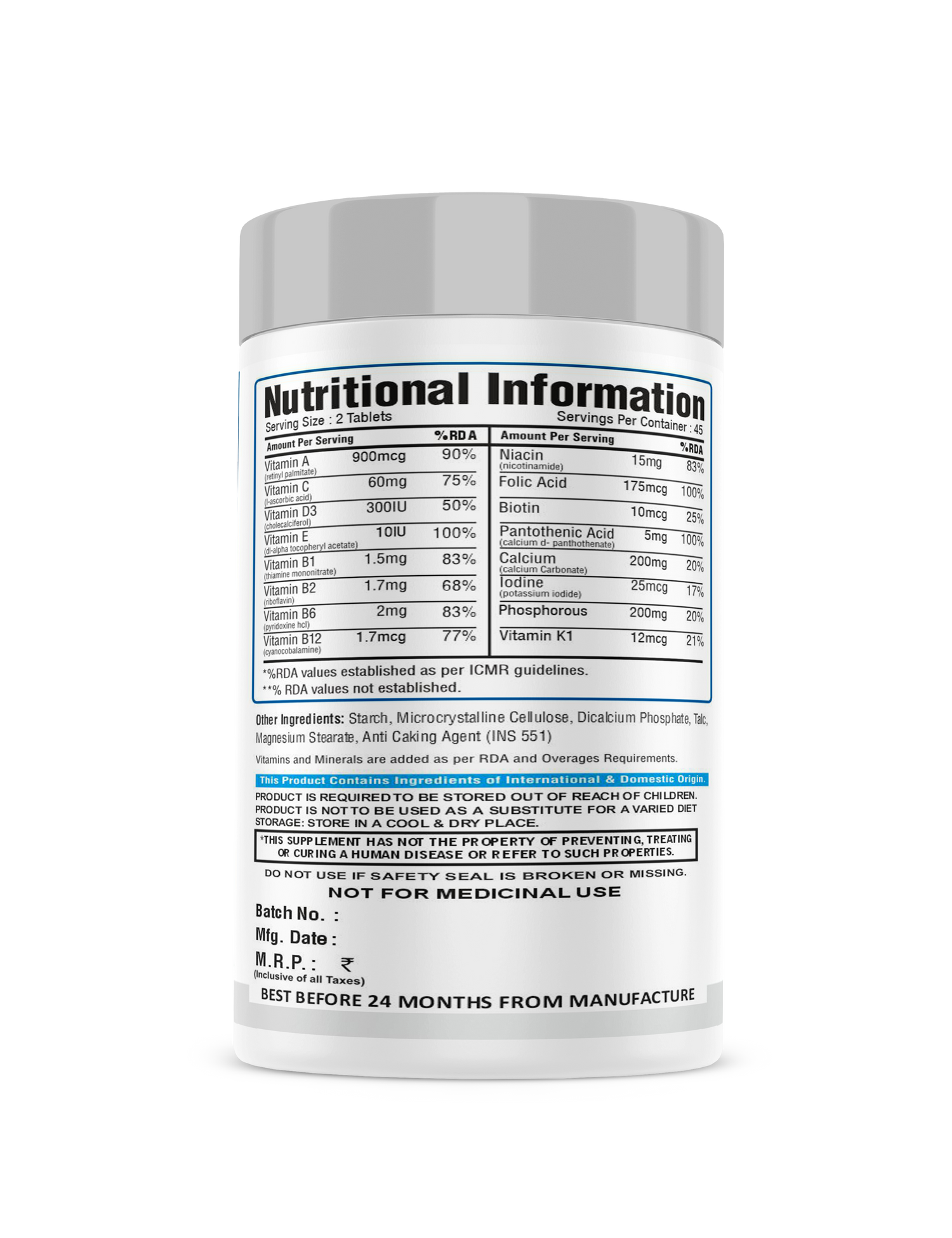 Platinum Nutrition Multivitamin 90 Tablets