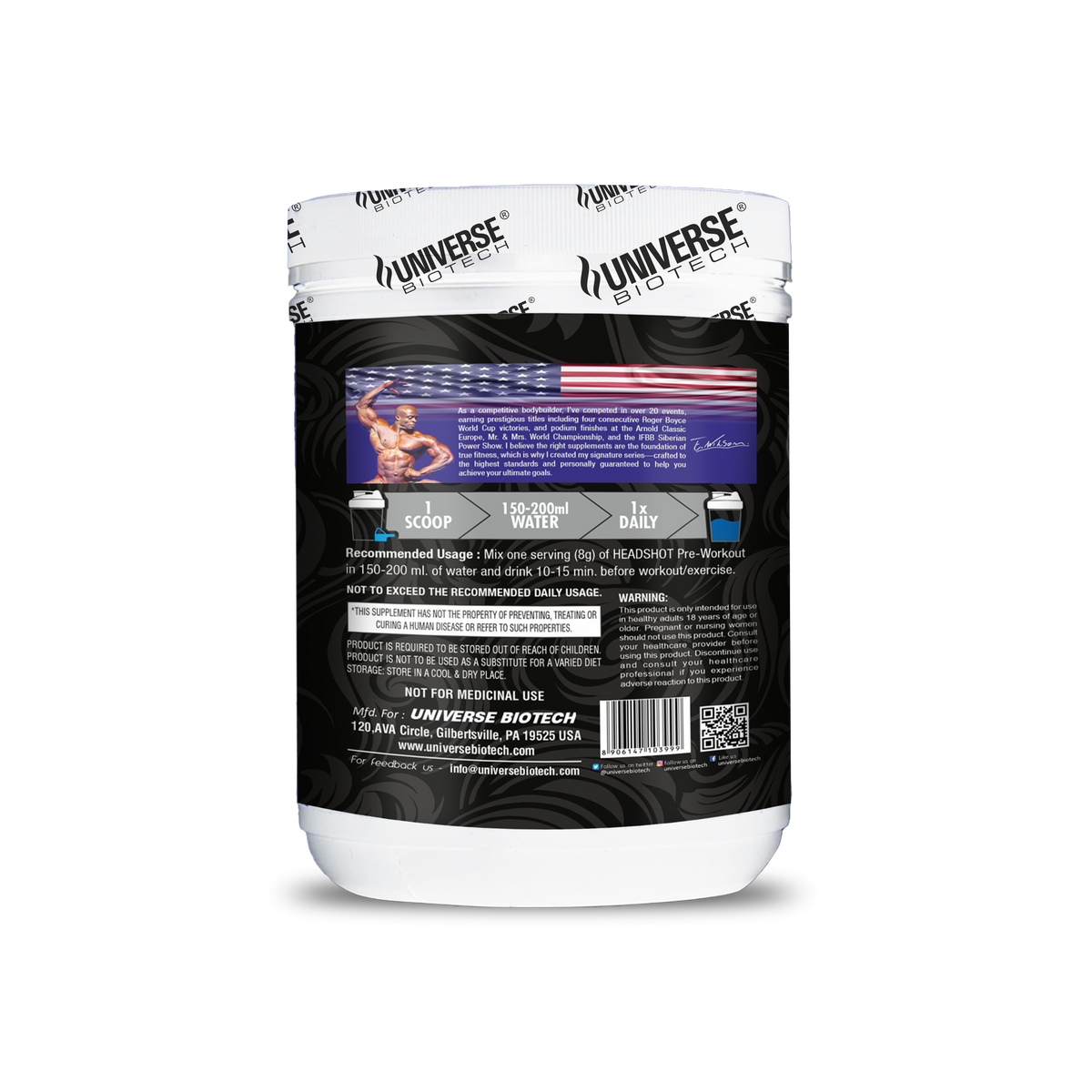 Universe Biotech Headshot Pre-Workout 40 Servings